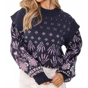 NEW VOY la vie en bloom sweater in blue